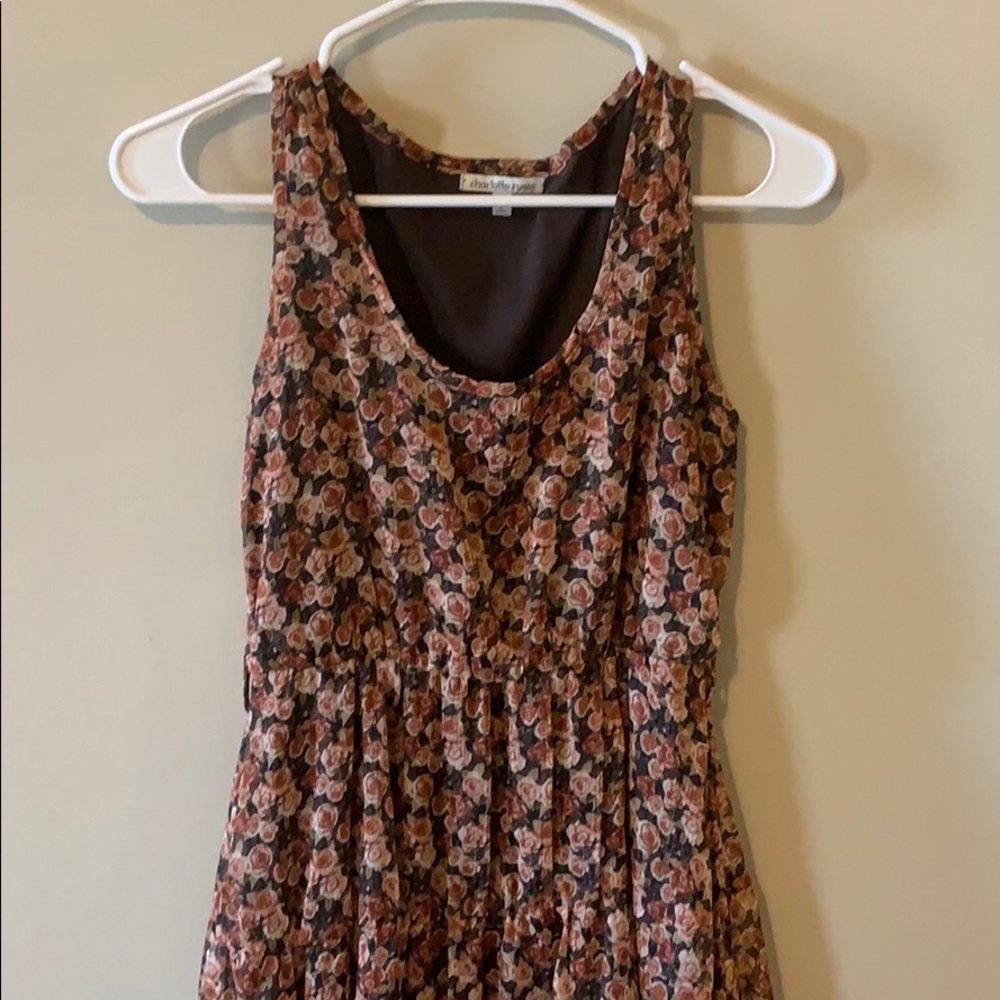 Brown dress with flowers
